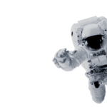 isolated floating astronaut